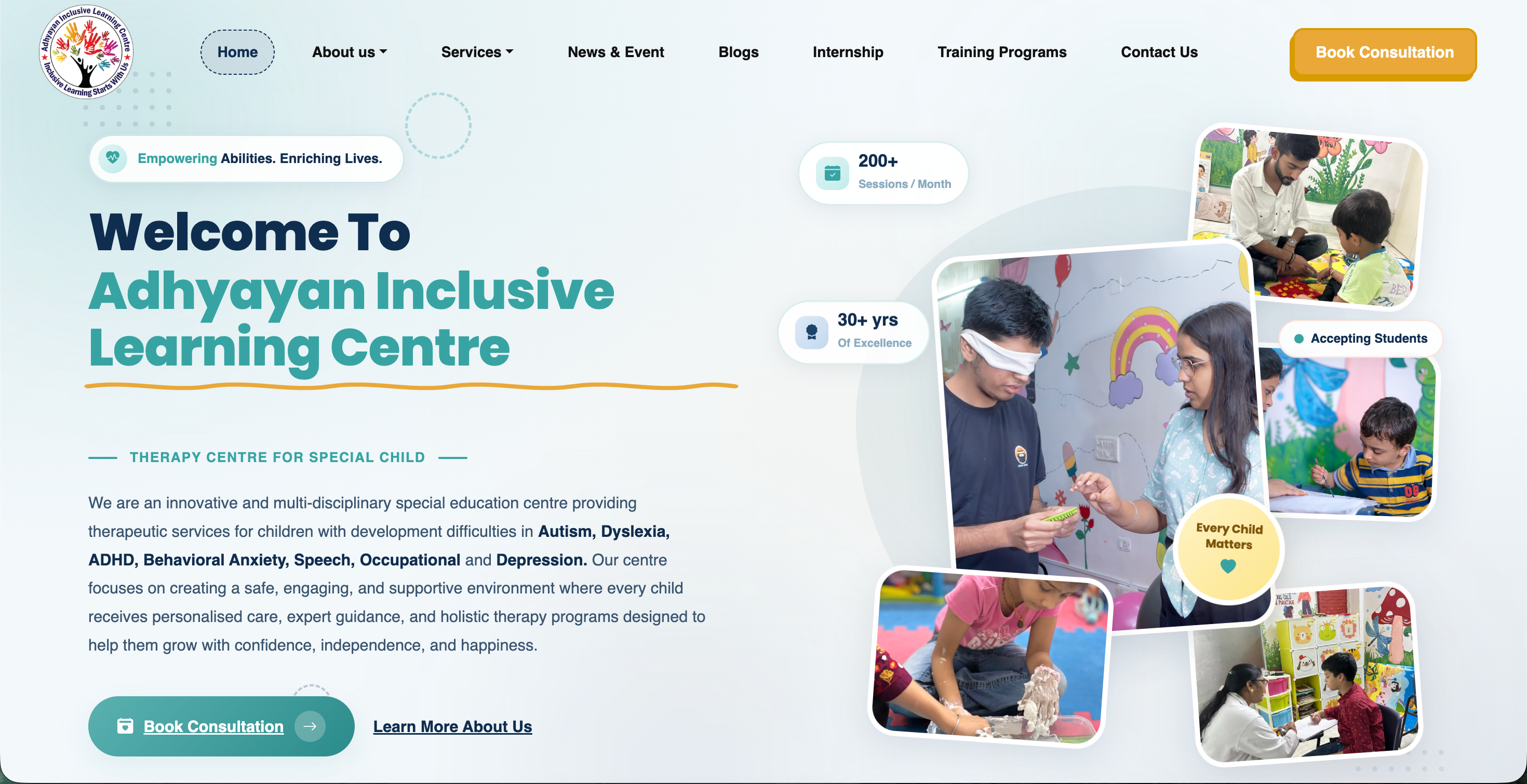 AILC Special School website screenshot
