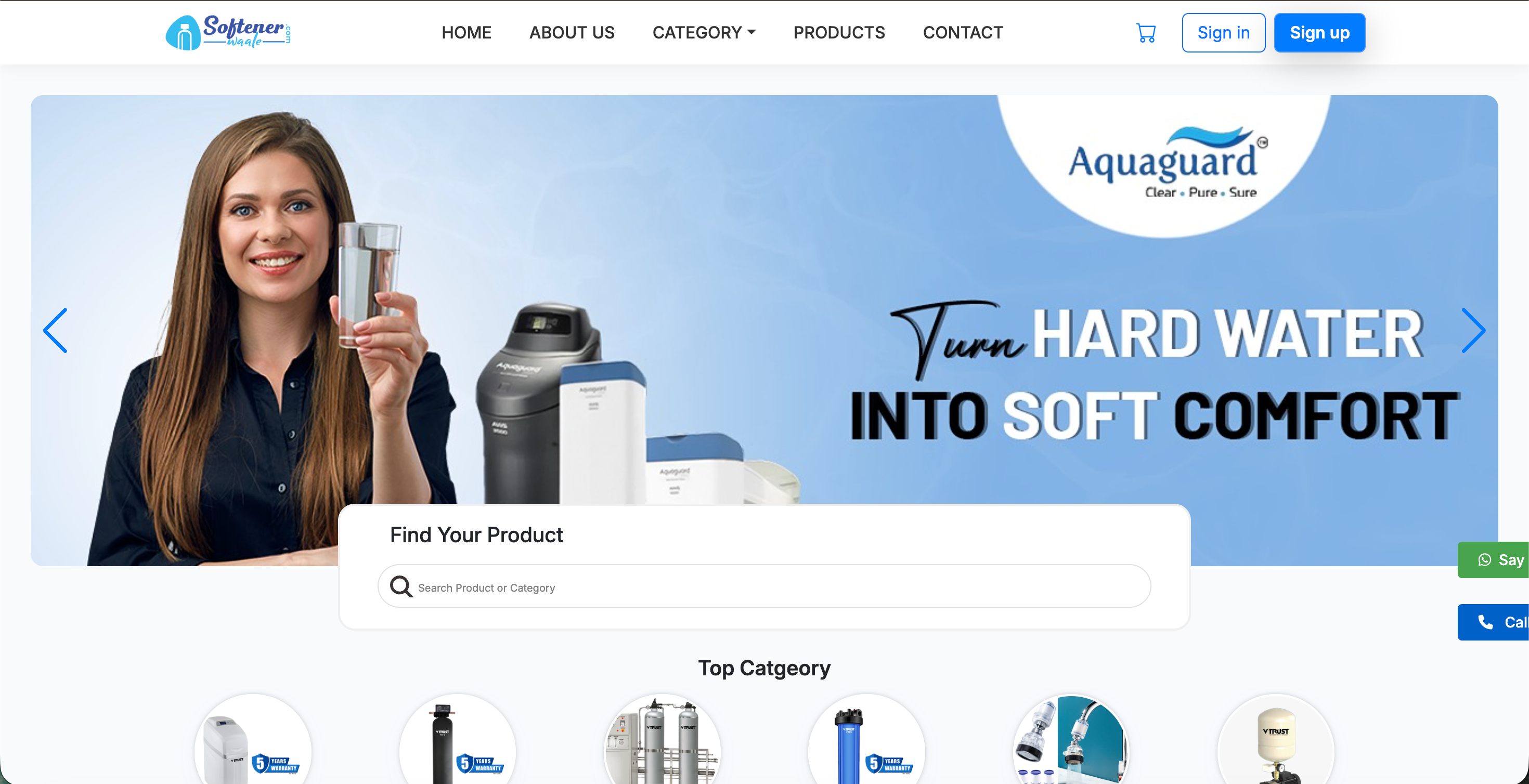 Softener Waale website screenshot